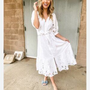NWOT Cleobella Marin Midi Dress Bright White Sz Medium